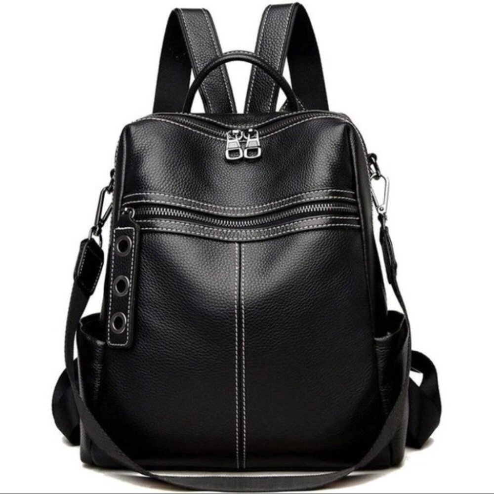 Faux leather backpack